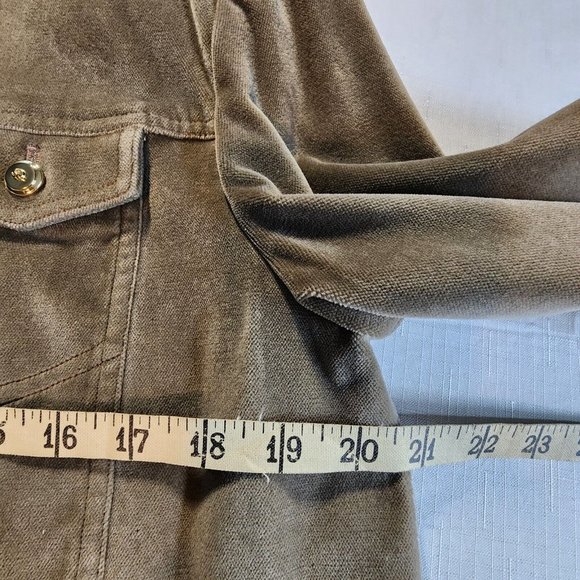 St. John Sport by Marie Gray Brown Microsuede Cropped VTG Y2K Jacket Size Small - Picture 8 of 12